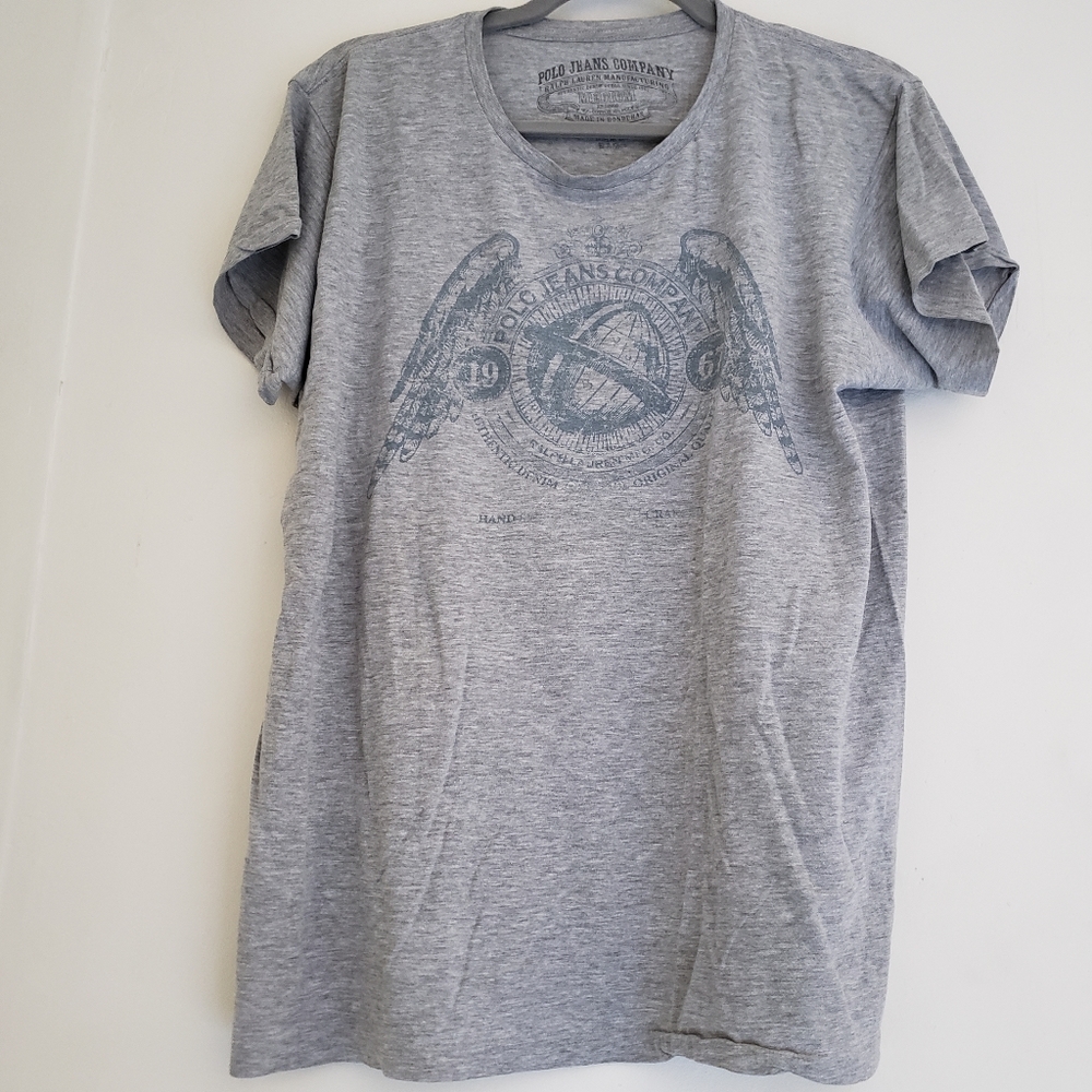 Men's medium gray polo graphic t-shirt